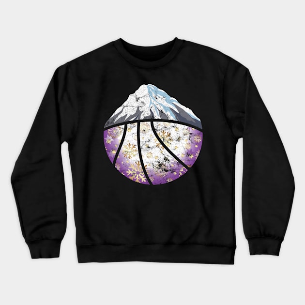 Basketball Mountains Retro Crewneck Sweatshirt by Rayrock76